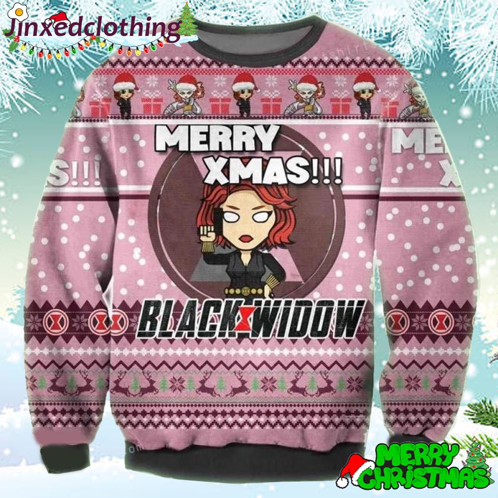 Natasha Romanova Black Widow Merry Xmas Ugly Christmas Sweater 